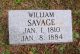 William Savage Tombstone - Jan 8, 1884